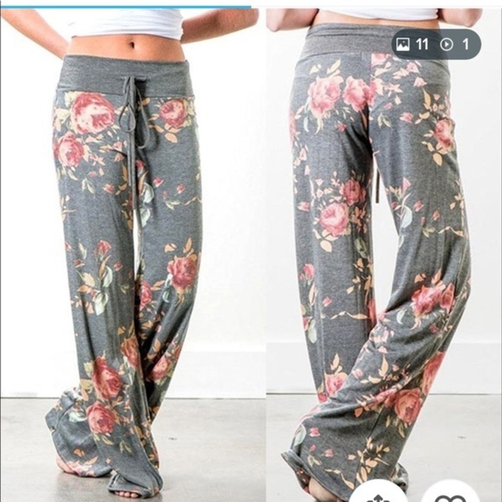 Floral Print Casual Lounge Pajama Pants - Picture 3 of 5